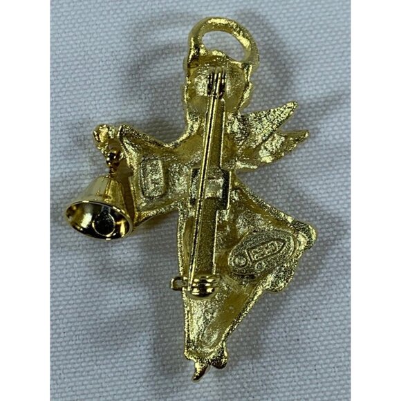 Vintage Avon Gold-Tone Angel Lapel Pin With Bell Design By Robyn Rush USA Made - Picture 3 of 8